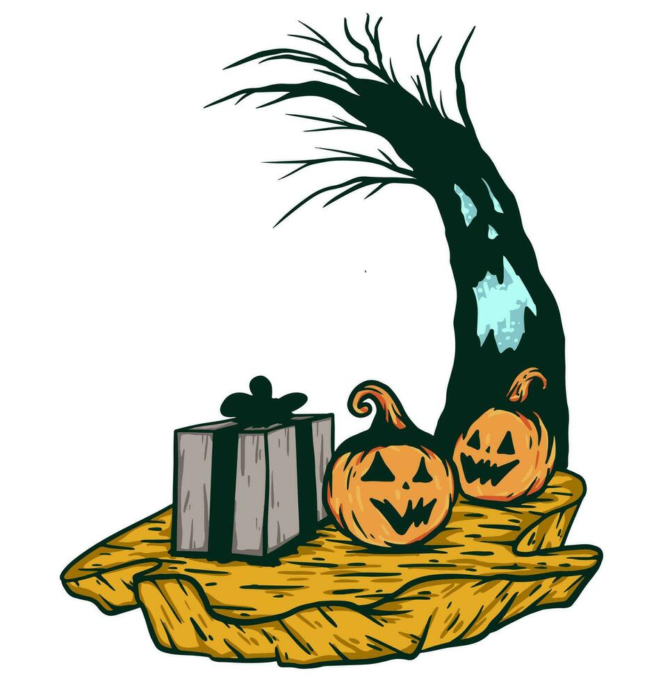 Pumpkins party halloween illustration vector