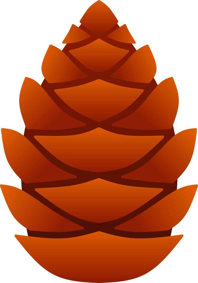 Autumn pinecone vector illustration. Conifer cone fall season icon from pine tree. Autumn graphic resource for autumn icon, sign, symbol or decoration. Pine cone with gradient for fall season design