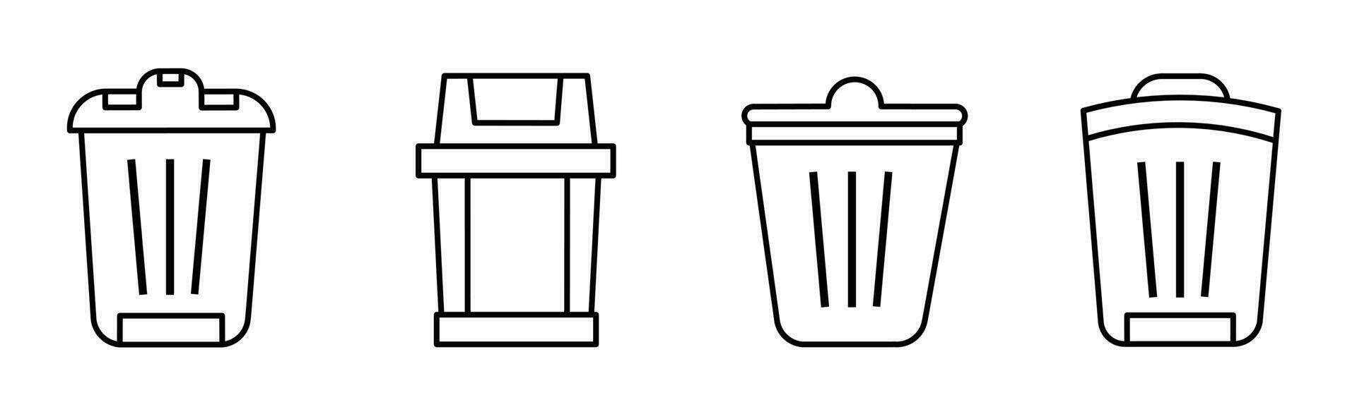 Trash bin icon template. Stock vector illustration.