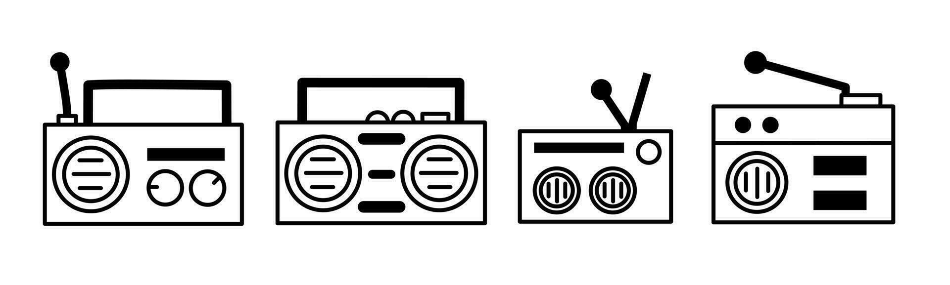 Radio retro icon template. Stock vector illustration.