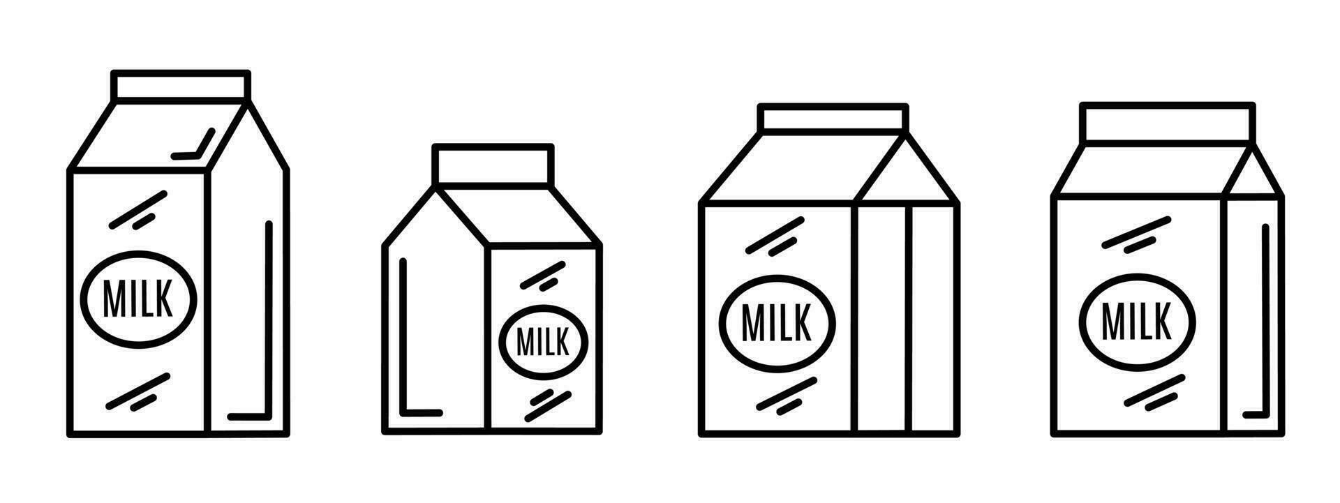 Milk box icon black and white illustration design. vector
