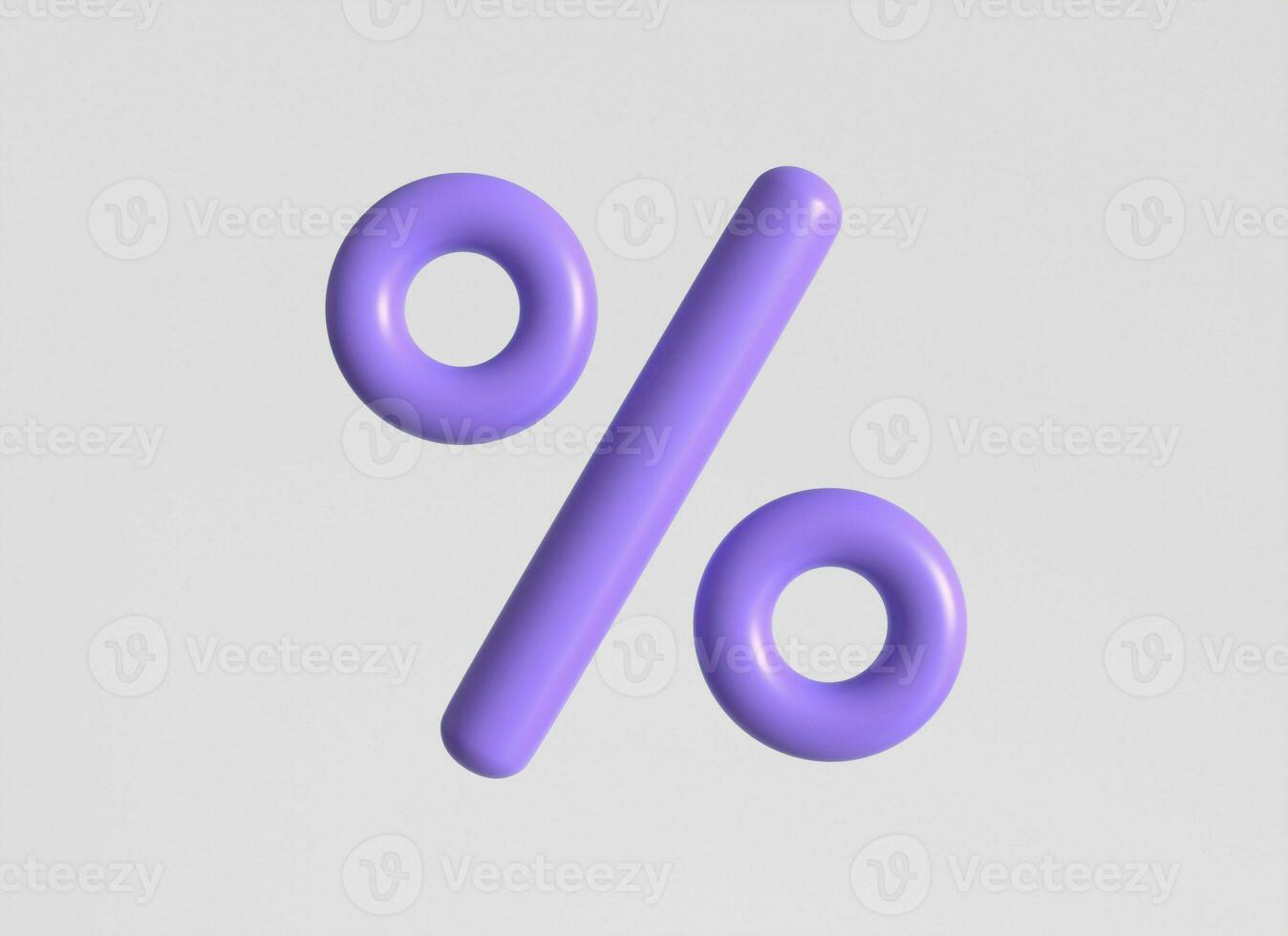 shiny 3d percentage icon in minimalistic cartoon style. sales concept with percentage discount. 3d render isolated on white background. photo