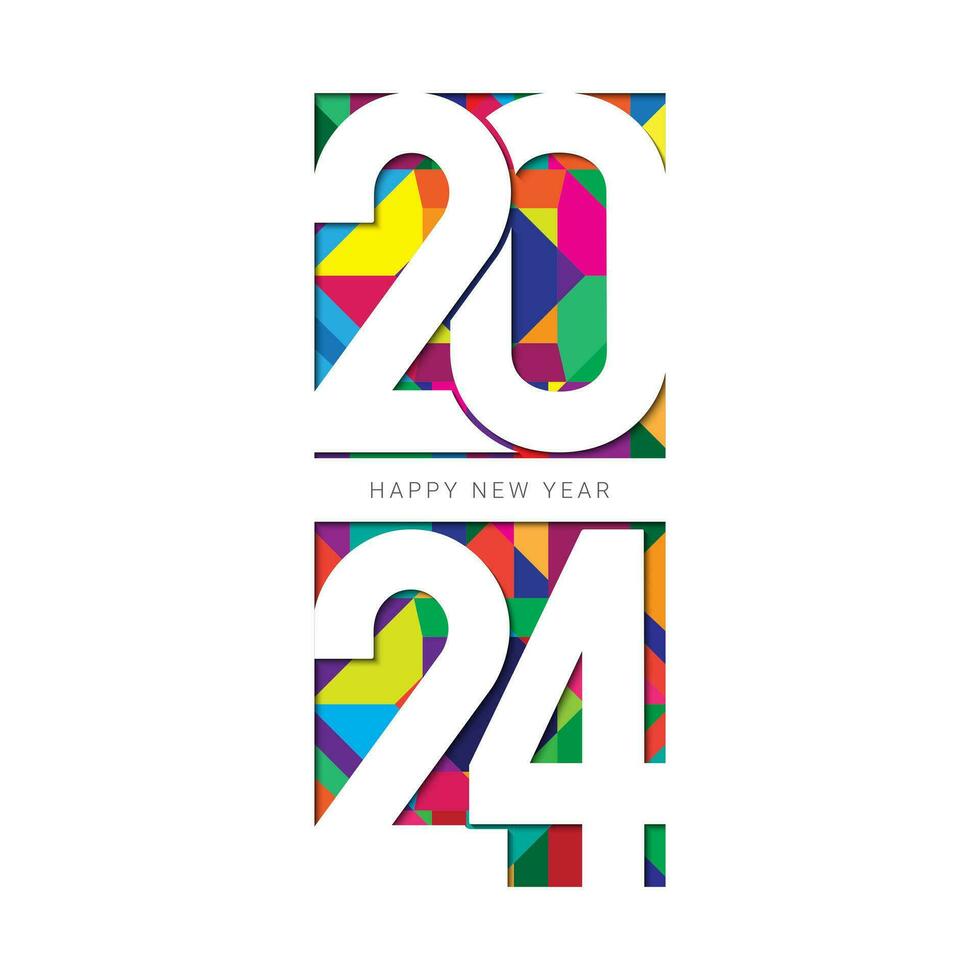 2024 contento nuevo año texto diseño vector. vector