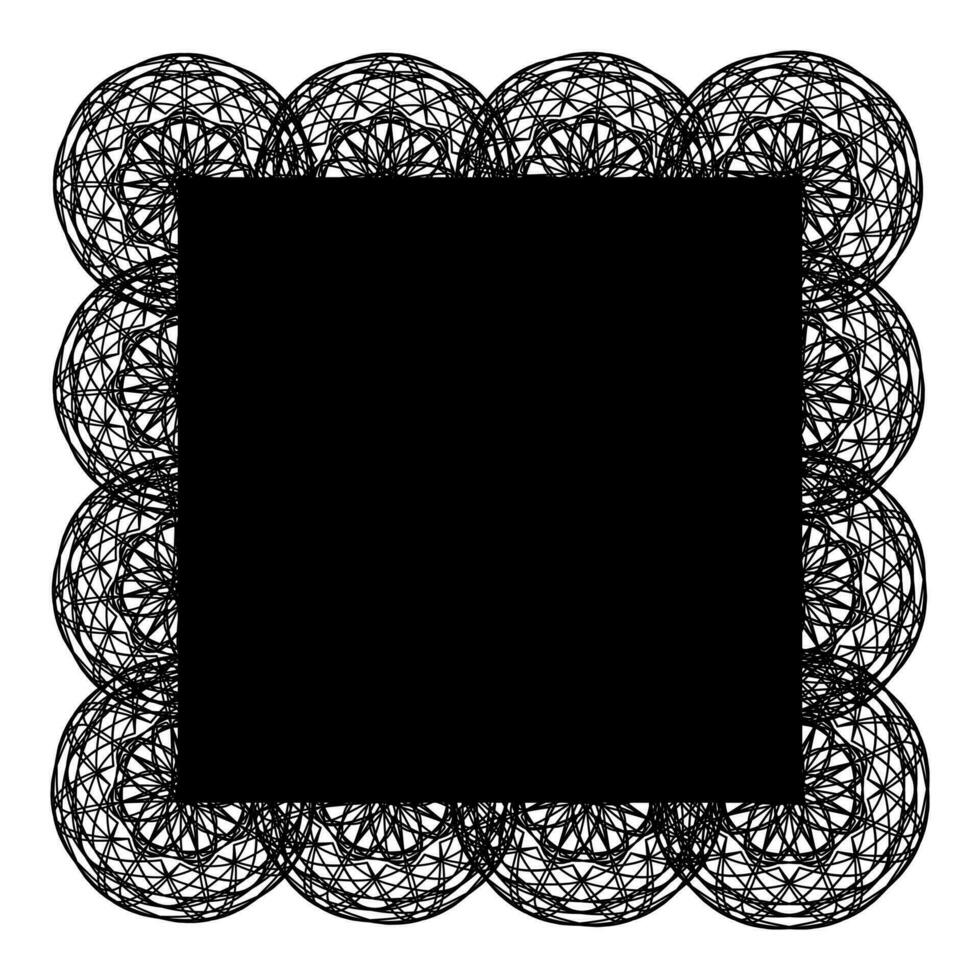 frame square napkin vintage with lace around the edges vector