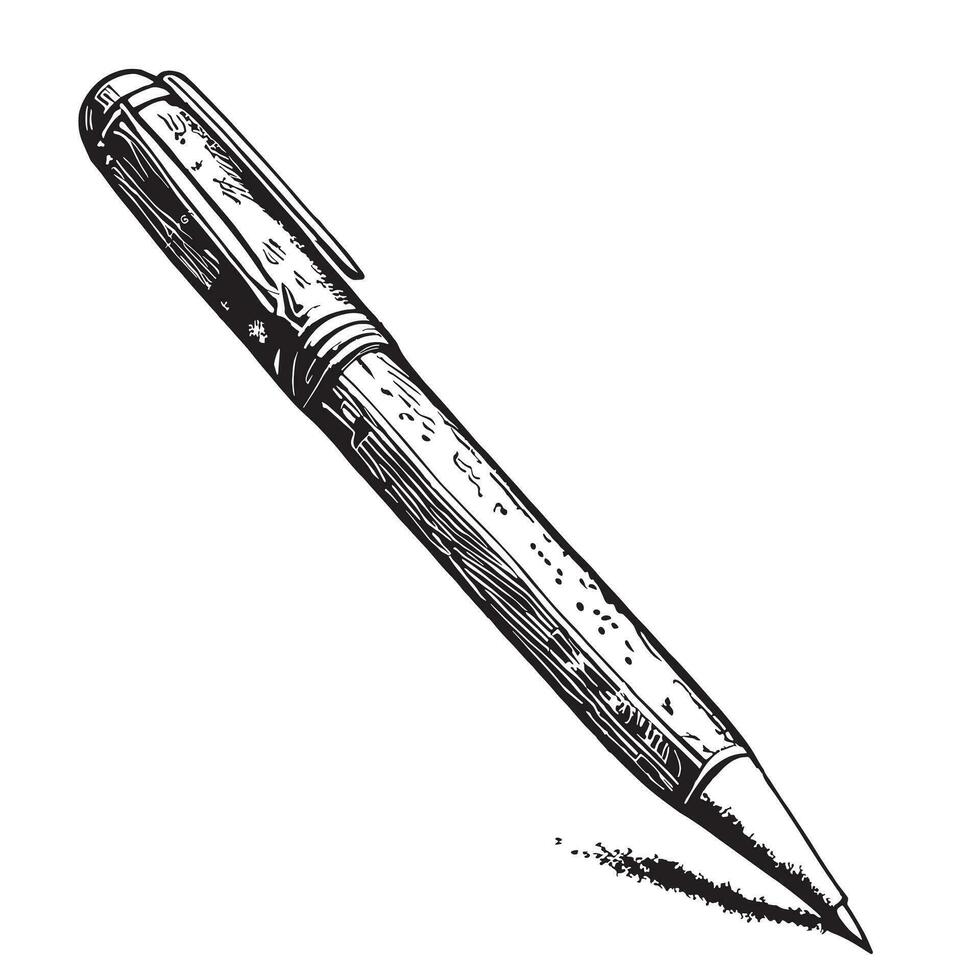 Retro pen hand drawn sketch Vector illustration Write