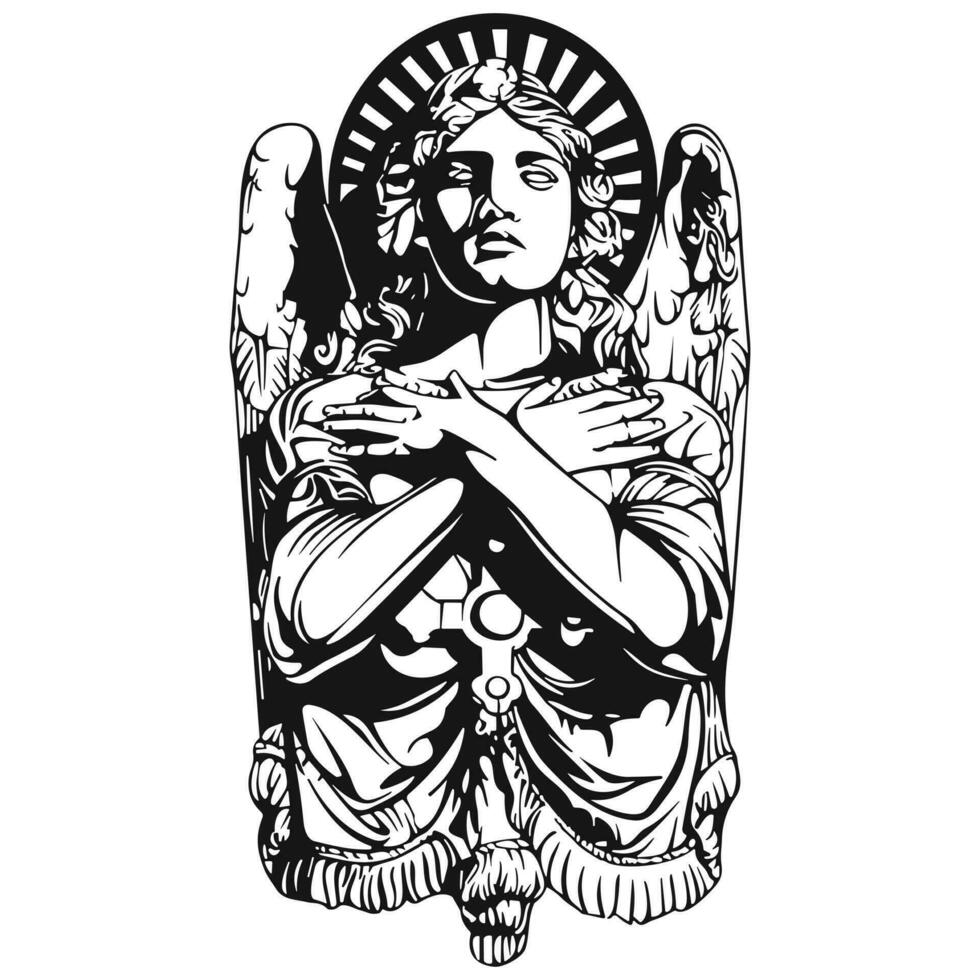 guard angel glory Art Illustration vector