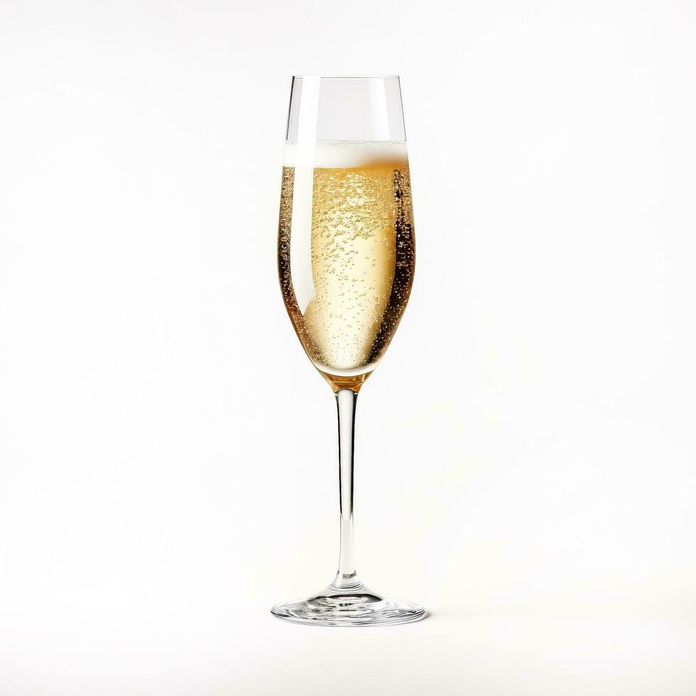 Glass of prosecco side view isolated on a white background photo