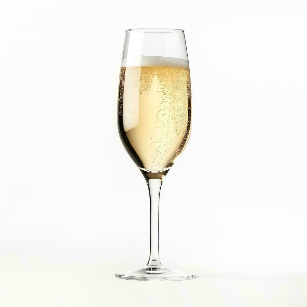 Glass of prosecco side view isolated on a white background photo