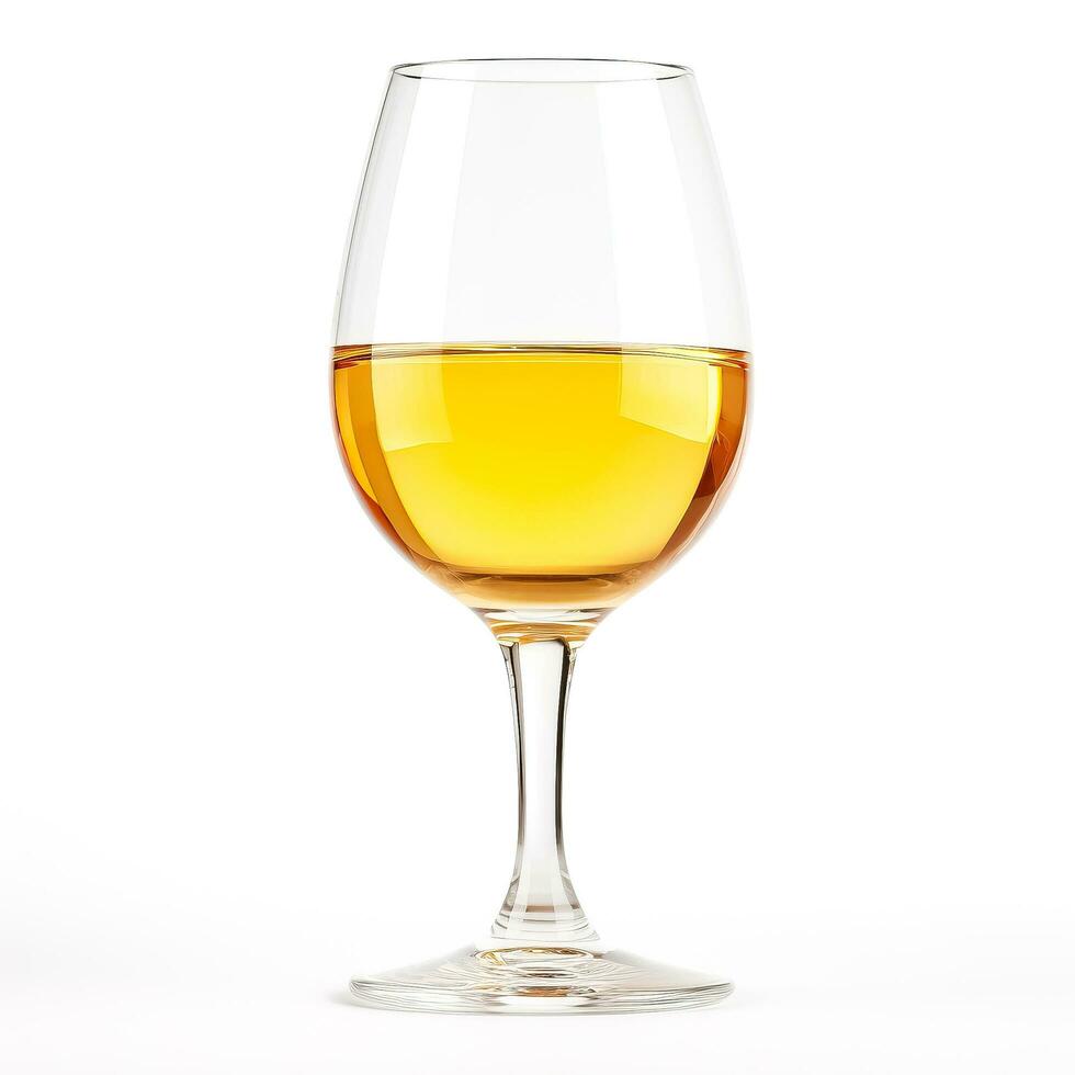 Glass of dessert wine side view isolated on a white background photo