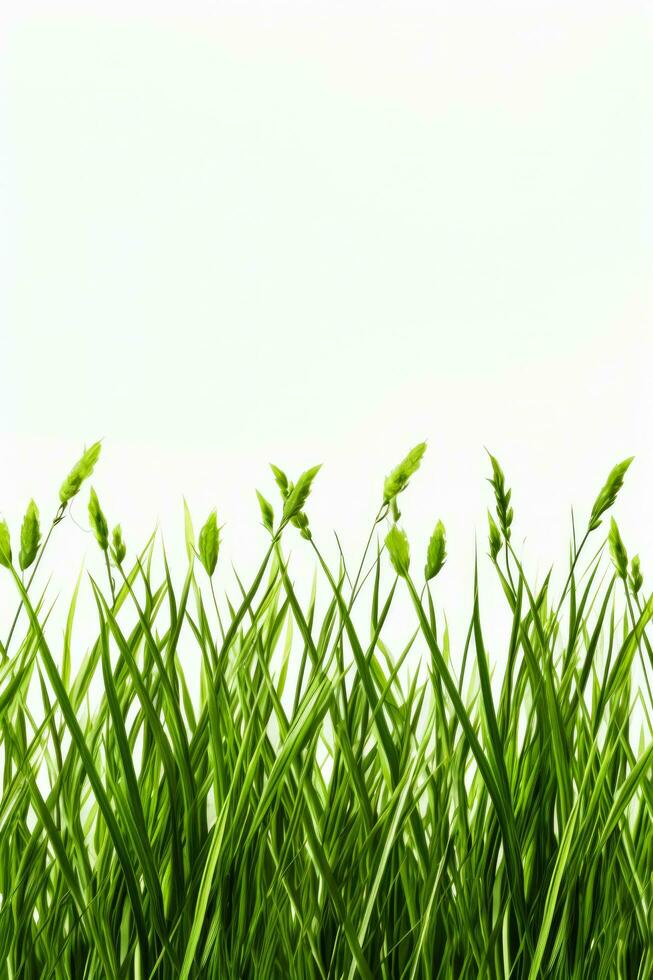 Green grass isolated on white background photo