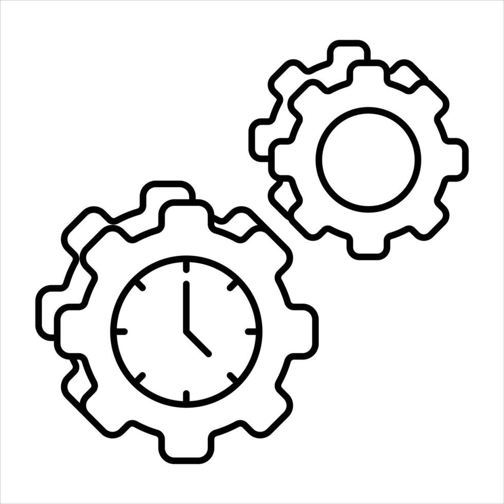 time management line icon design style vector