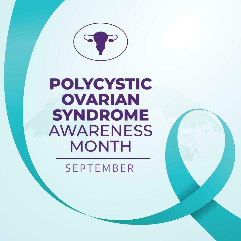 polycystic ovarian syndrome awareness month design template good for celebration usage. flat ribbon design. vector ribbon illustration. vector eps 10.