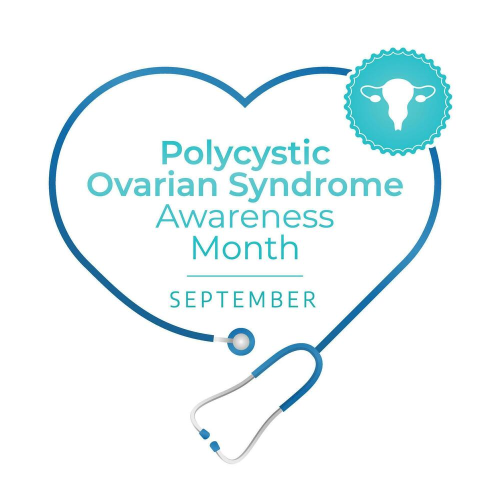 polycystic ovarian syndrome awareness month design template good for celebration usage. flat ribbon design. vector ribbon illustration. vector eps 10.