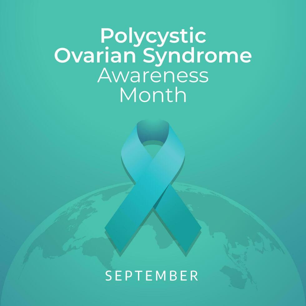 polycystic ovarian syndrome awareness month design template good for celebration usage. flat ribbon design. vector ribbon illustration. vector eps 10.