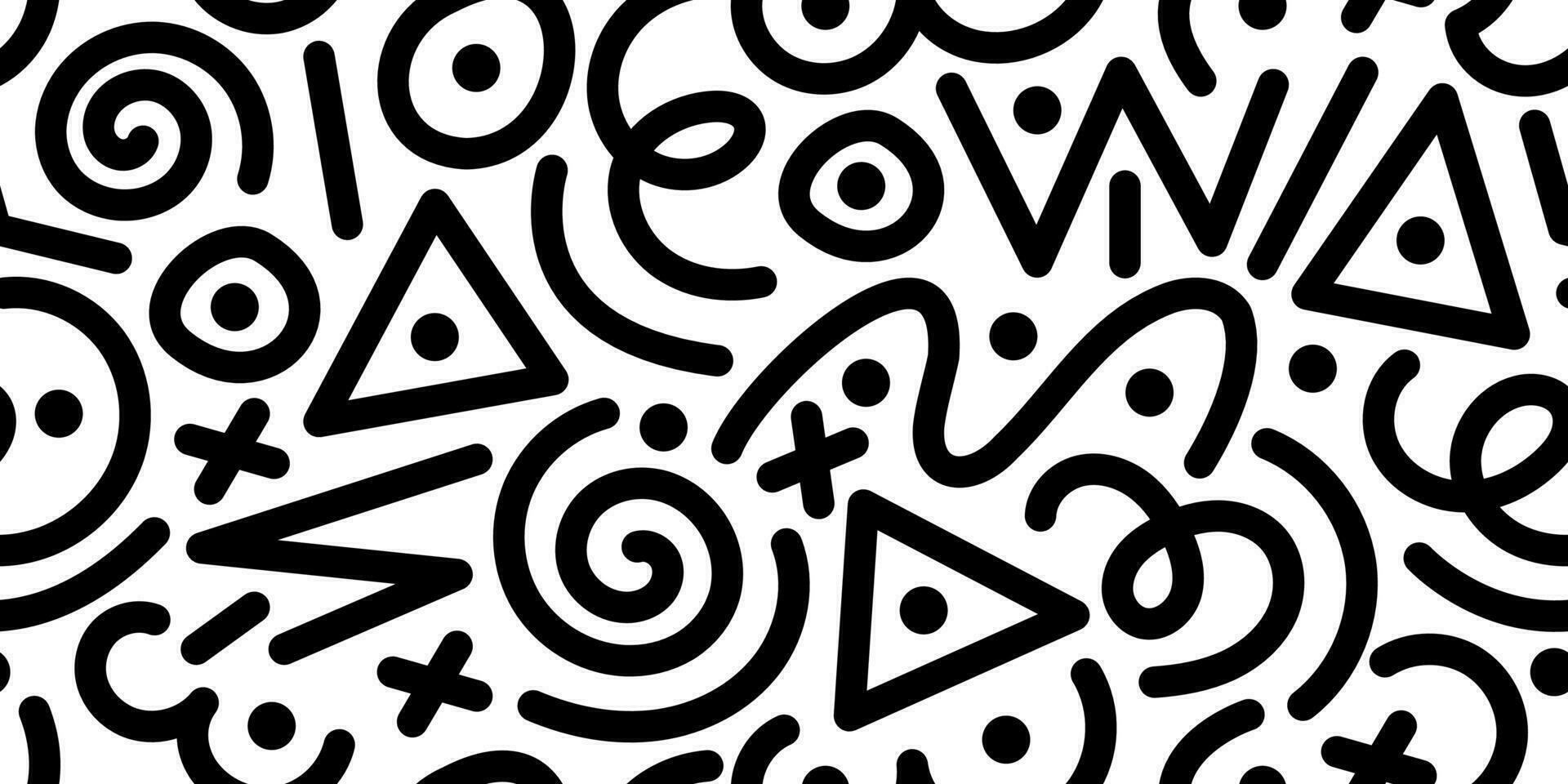 divertido vistoso línea garabatear sin costura modelo. creativo minimalista estilo Arte antecedentes para niños o de moda diseño con básico formas sencillo fiesta papel picado textura, infantil Escribiendo forma fondo. vector