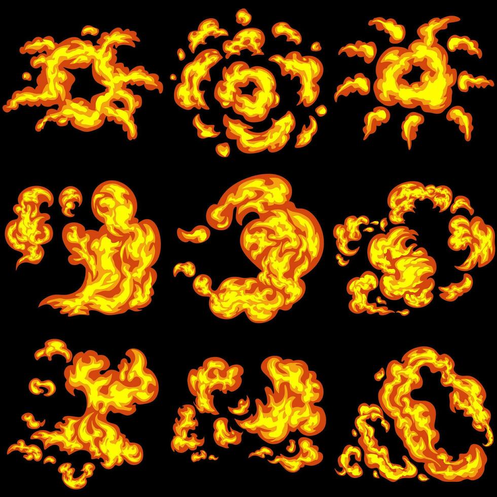 Free vector various types of smoke and fire explosions 27896367 Vector