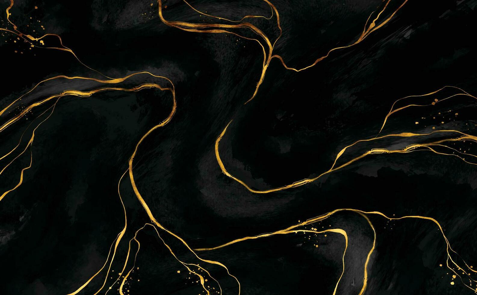 Abstract marble background fluid art painting alcohol ink style with a mix of black, gold colours. Beautiful swirl marble background. vector