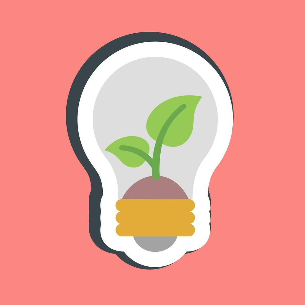 Sticker eco bulb. Ecology and environment elements. Good for prints, posters, logo, infographics, etc. vector
