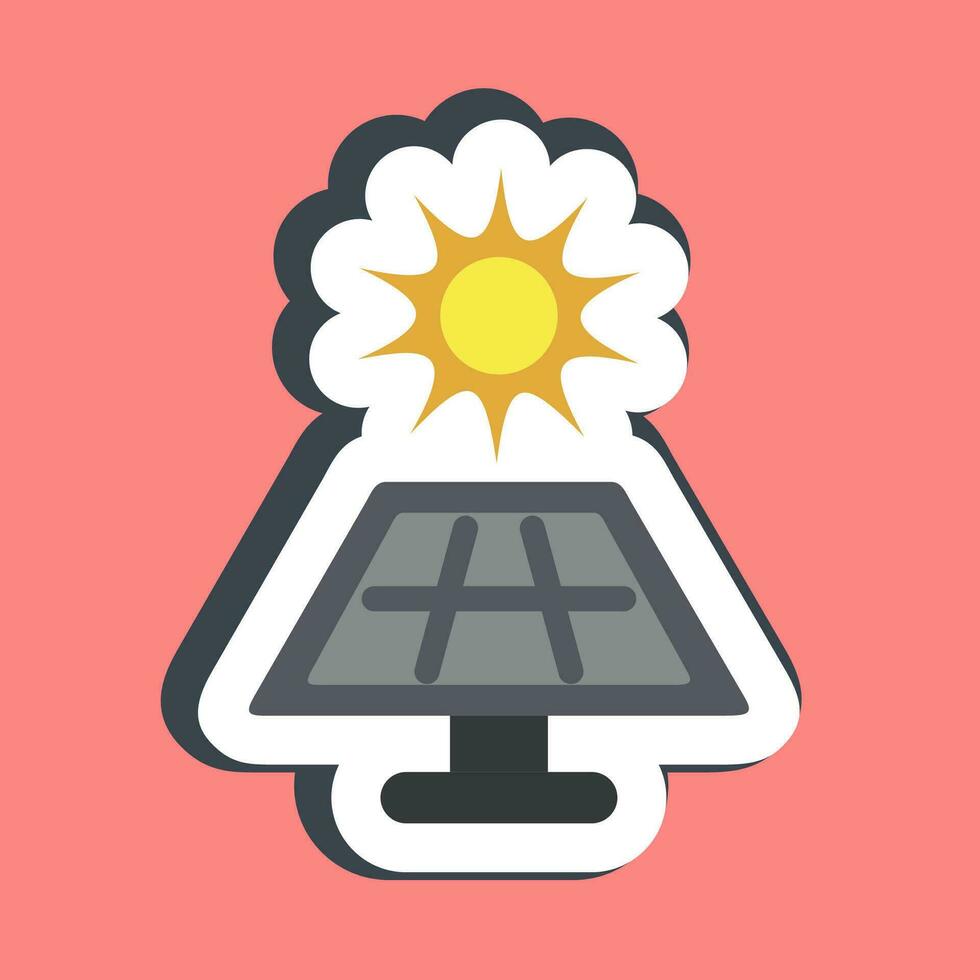 Sticker solar energy panel. Ecology and environment elements. Good for prints, posters, logo, infographics, etc. vector