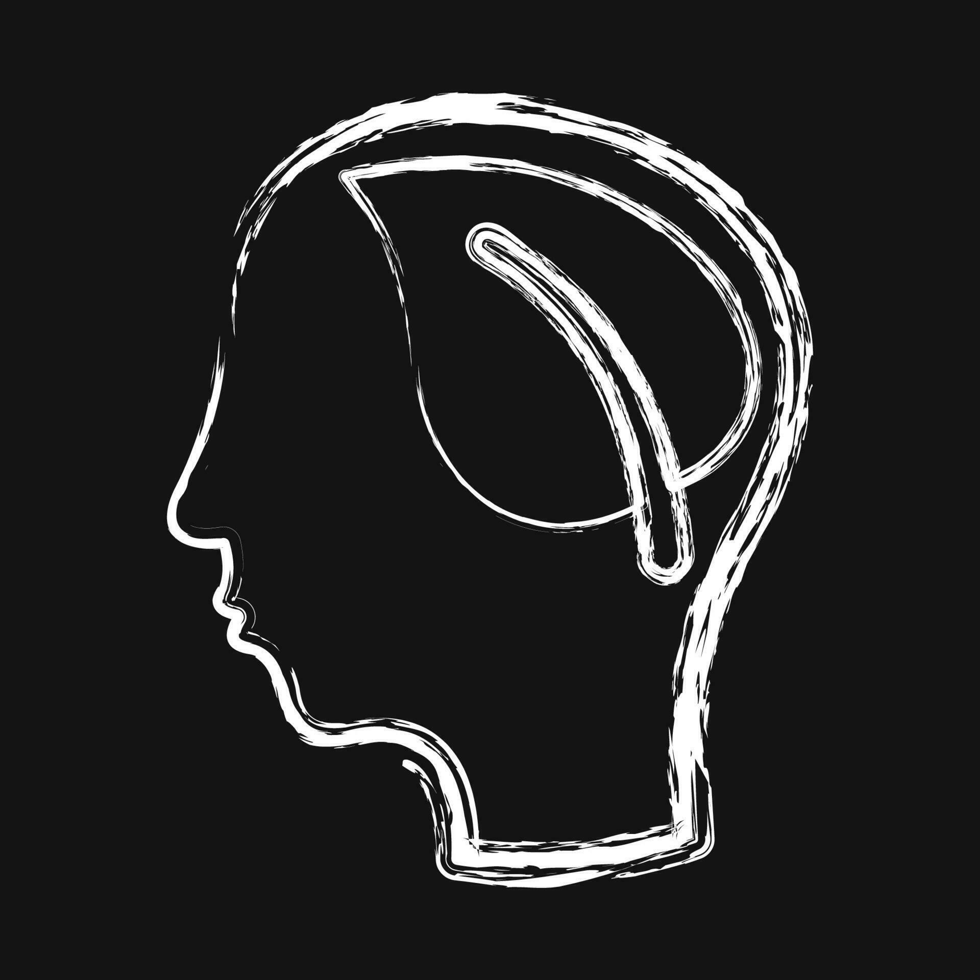 Icon think green. Ecology and environment elements. Icons in chalk