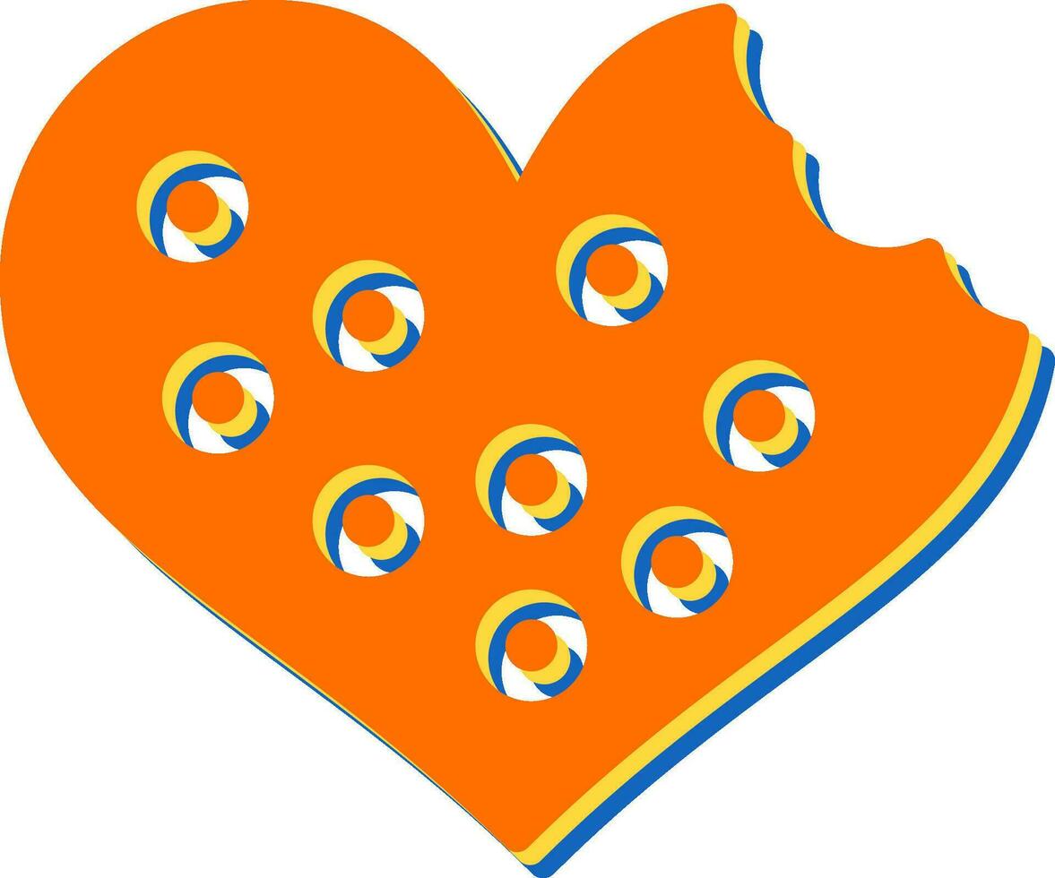 corazón conformado galletas vector icono