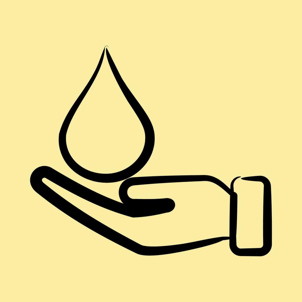 Icon water care. Ecology and environment elements. Icons in hand drawn style. Good for prints, posters, logo, infographics, etc. vector