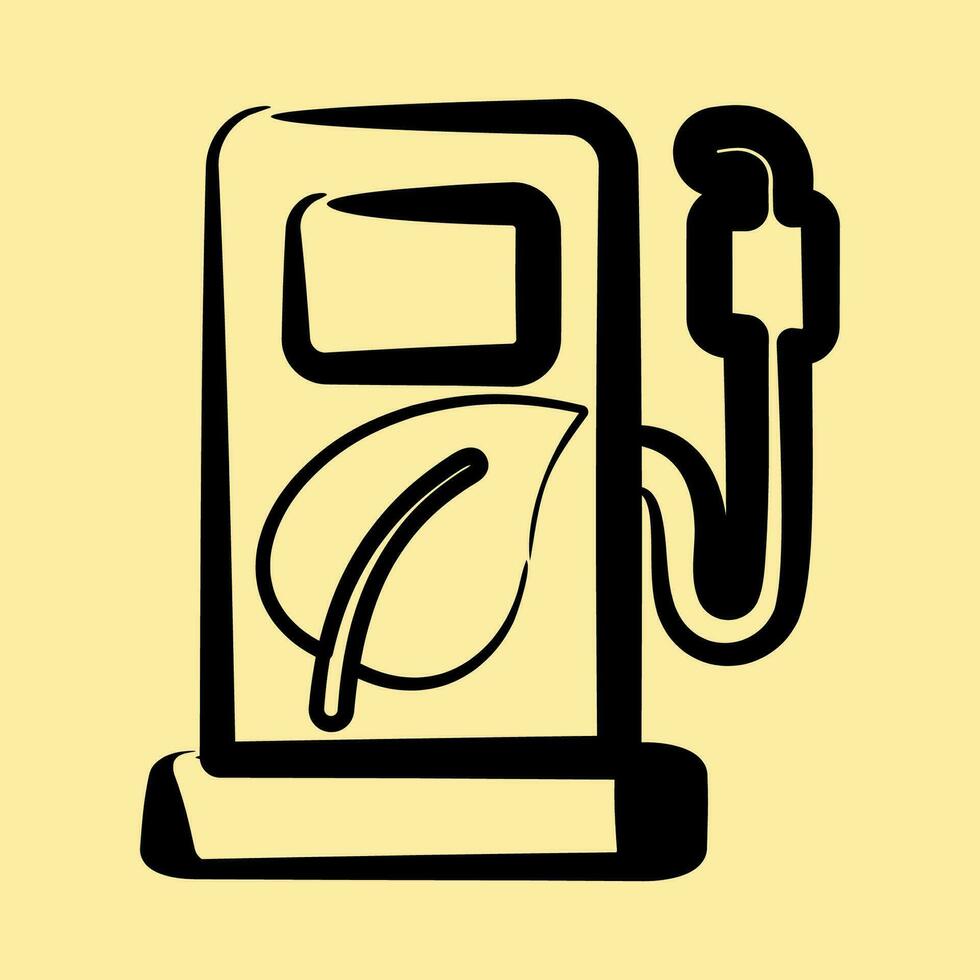 Icon bio fuel. Ecology and environment elements. Icons in hand drawn style. Good for prints, posters, logo, infographics, etc. vector