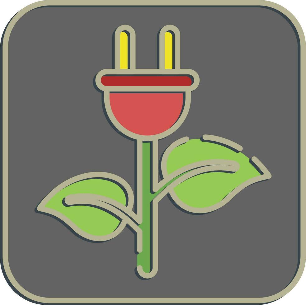 Icon plug shaped plant. Ecology and environment elements. Icons in embossed style. Good for prints, posters, logo, infographics, etc. vector