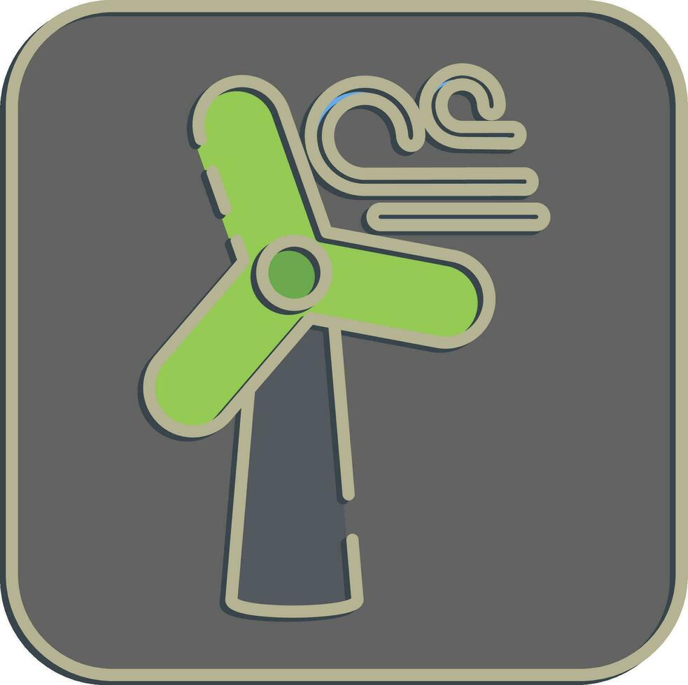 Icon wind turbine. Ecology and environment elements. Icons in embossed style. Good for prints, posters, logo, infographics, etc. vector