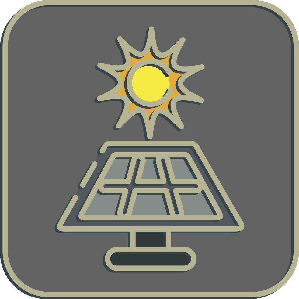 Icon solar energy panel. Ecology and environment elements. Icons in embossed style. Good for prints, posters, logo, infographics, etc. vector