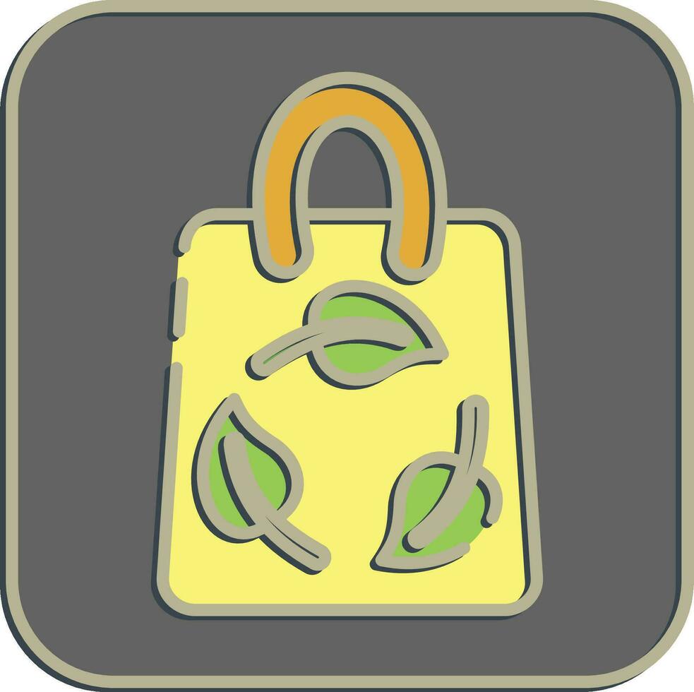 Icon eco bag. Ecology and environment elements. Icons in embossed style. Good for prints, posters, logo, infographics, etc. vector