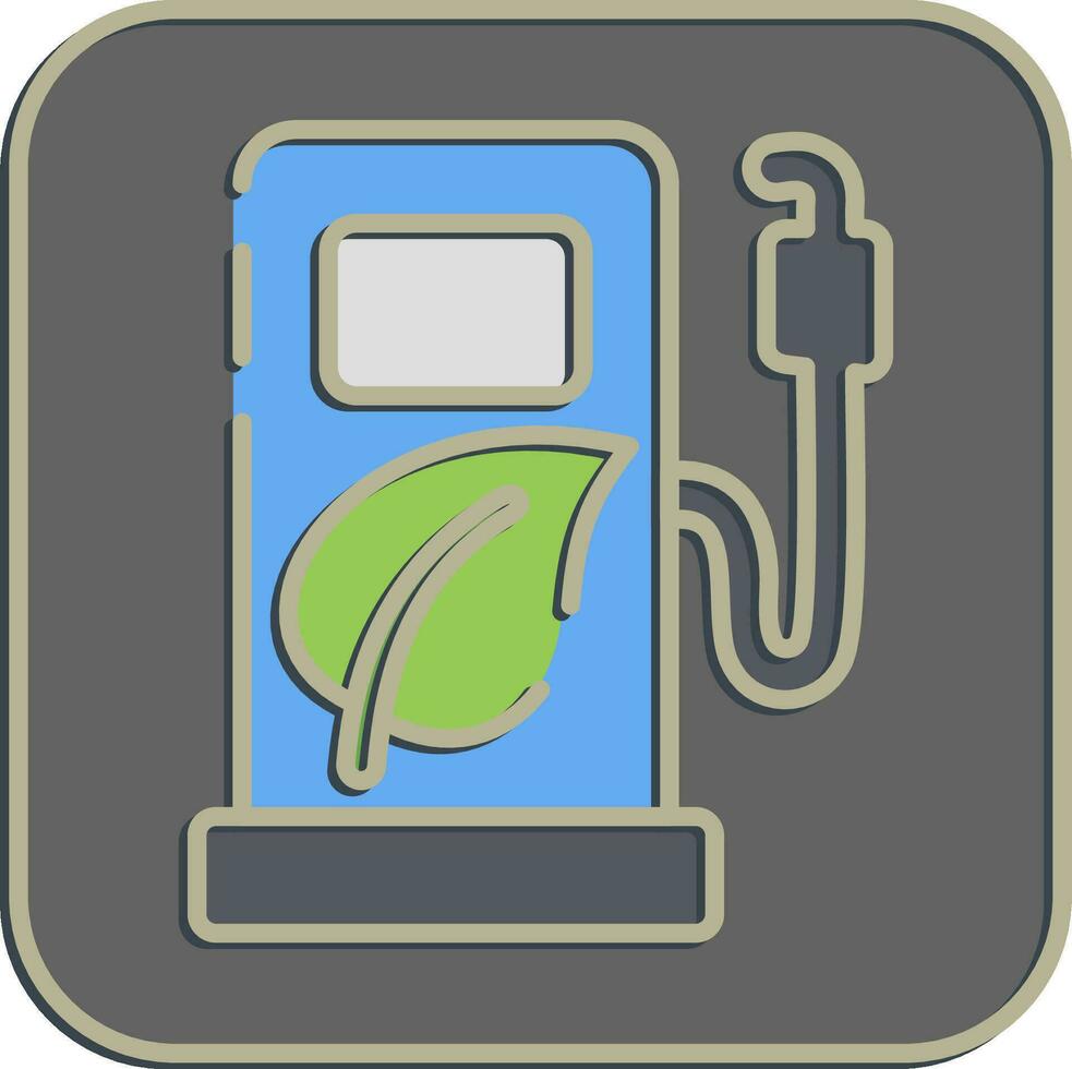 icono bio combustible. ecología y ambiente elementos. íconos en en relieve estilo. bueno para huellas dactilares, carteles, logo, infografía, etc. vector