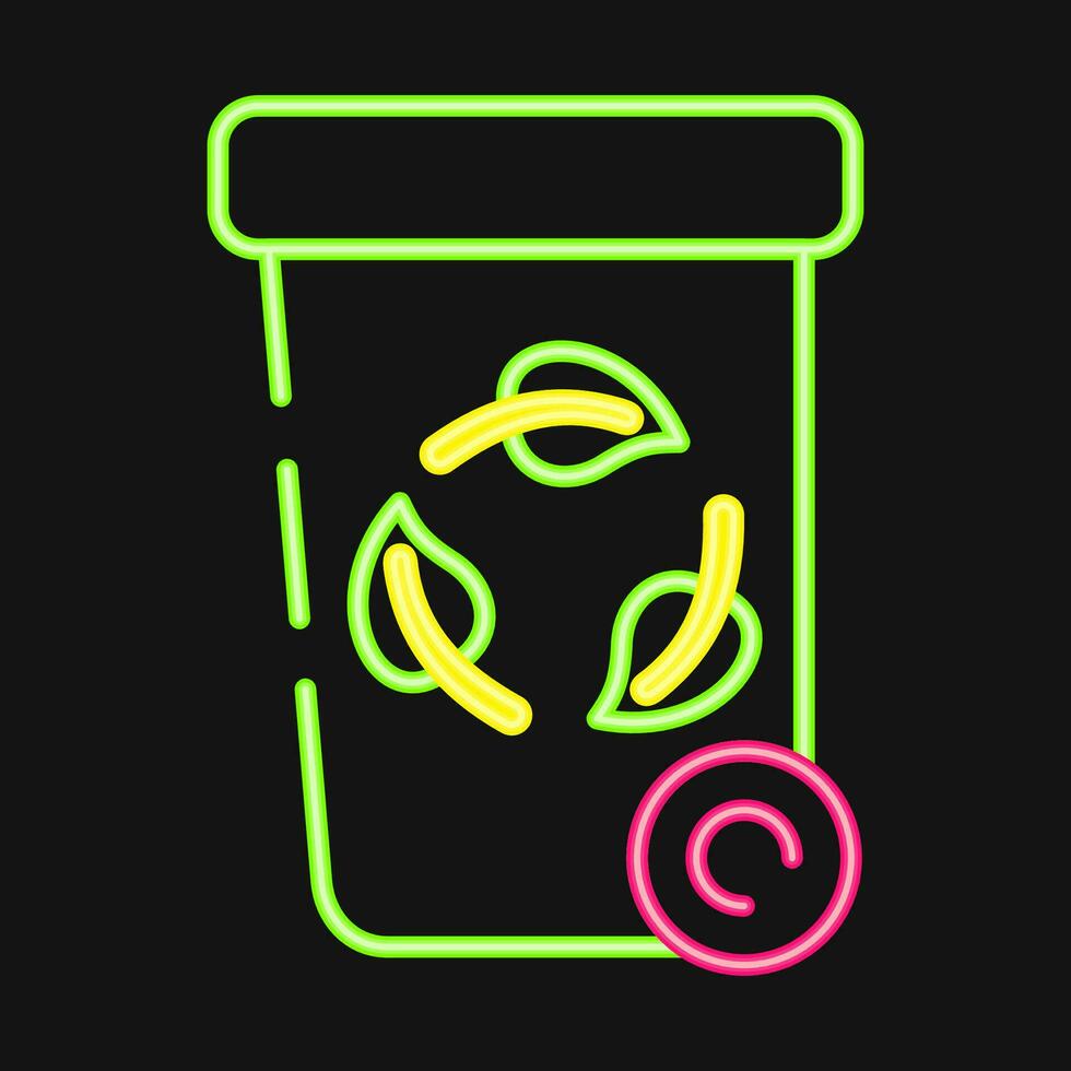 Icon recycle bin. Ecology and environment elements. Icons in neon style. Good for prints, posters, logo, infographics, etc. vector