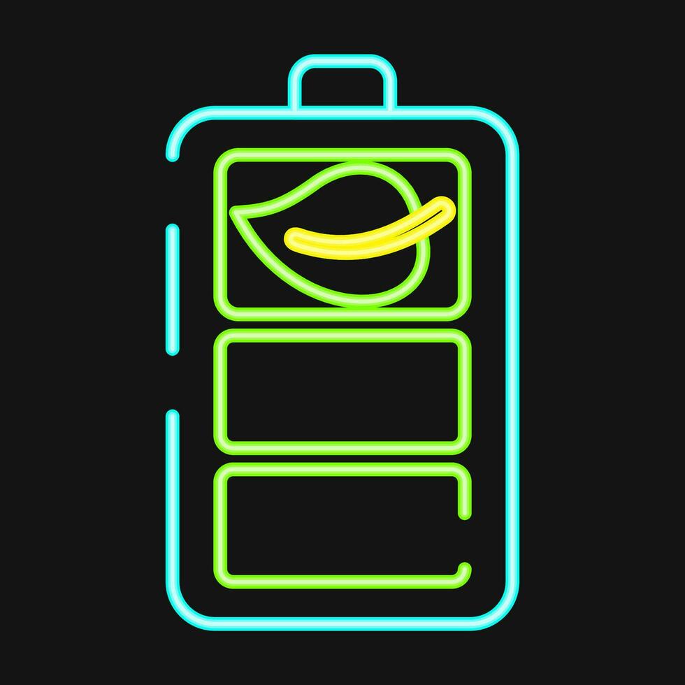 Icon eco battery. Ecology and environment elements. Icons in neon style. Good for prints, posters, logo, infographics, etc. vector