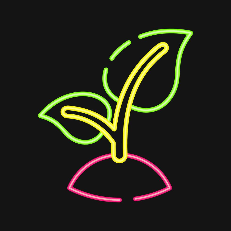 Icon plant. Ecology and environment elements. Icons in neon style. Good for prints, posters, logo, infographics, etc. vector