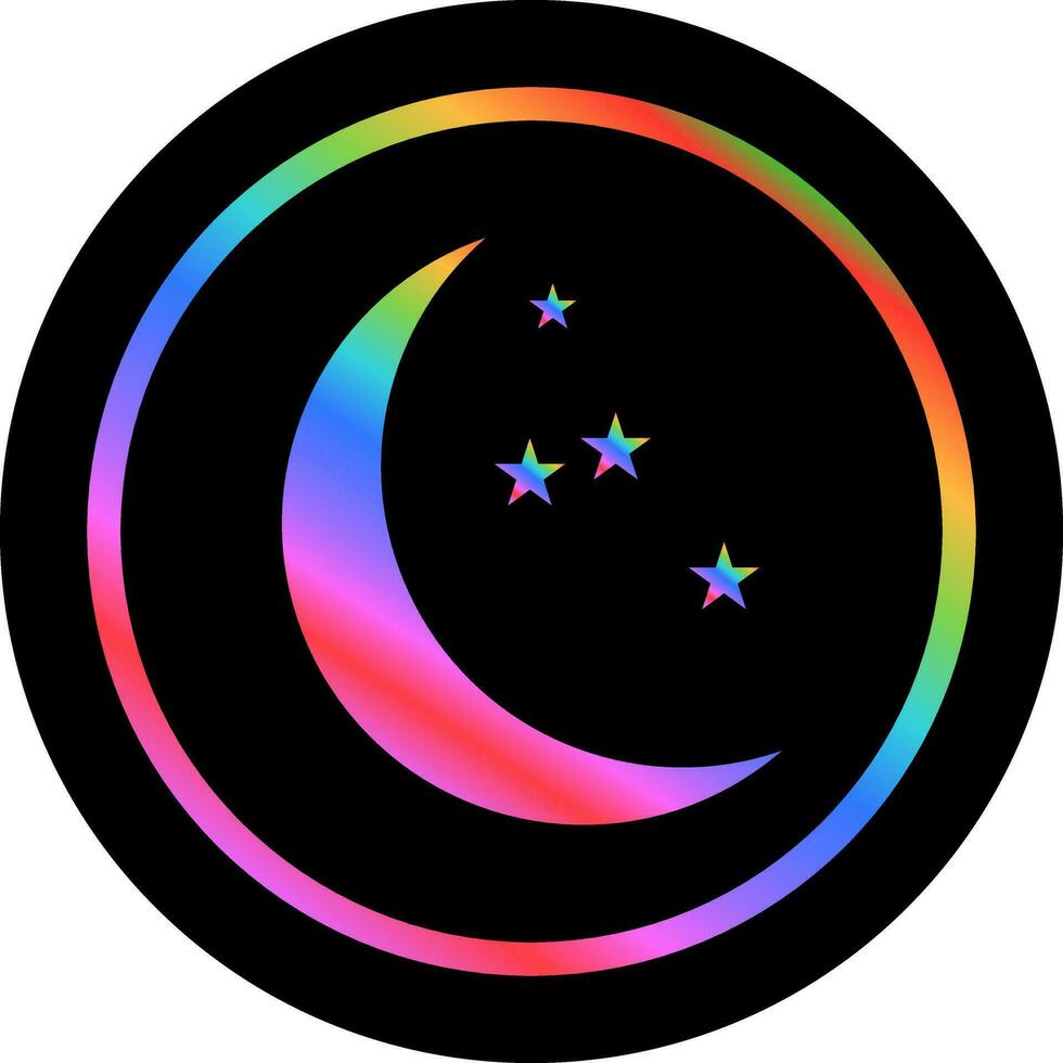 Moon and Stars Vector Icon