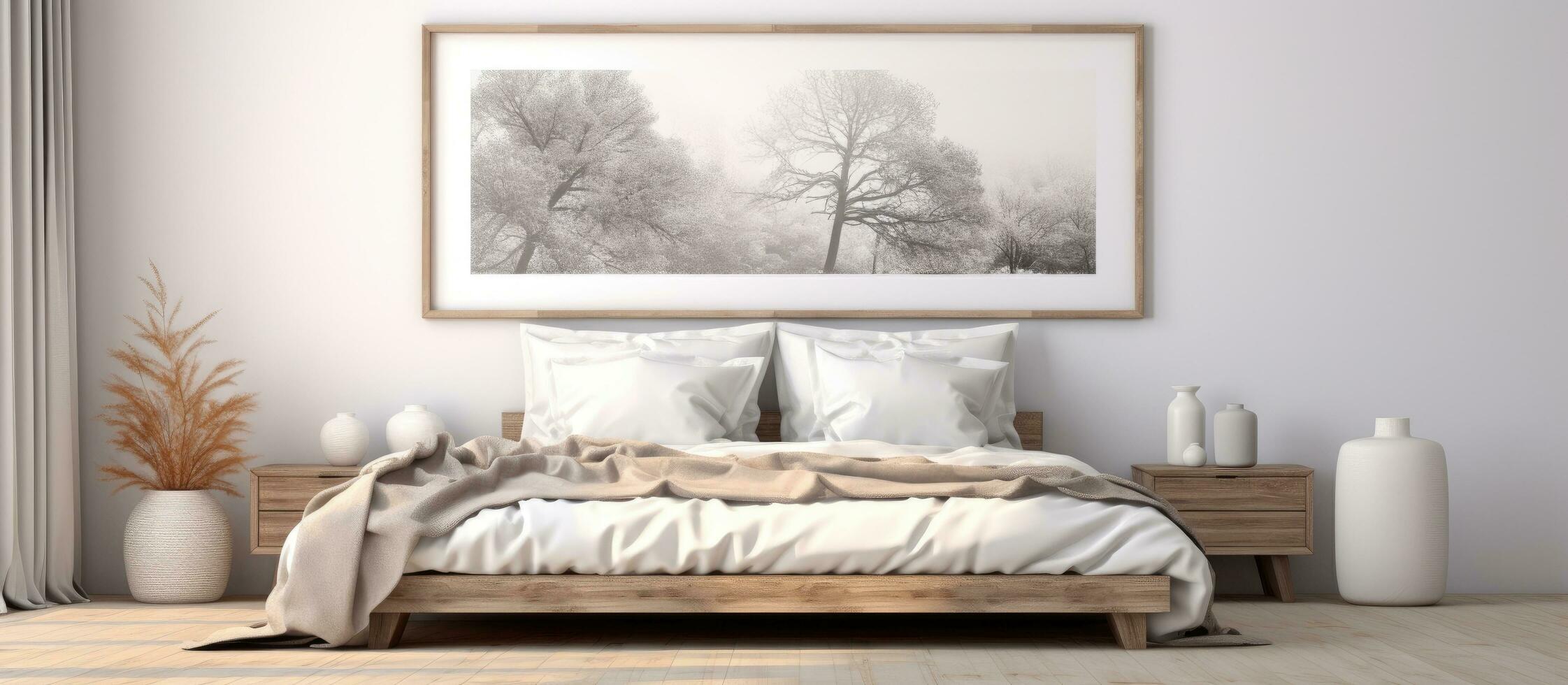 Scandinavian style poster in bedroom photo