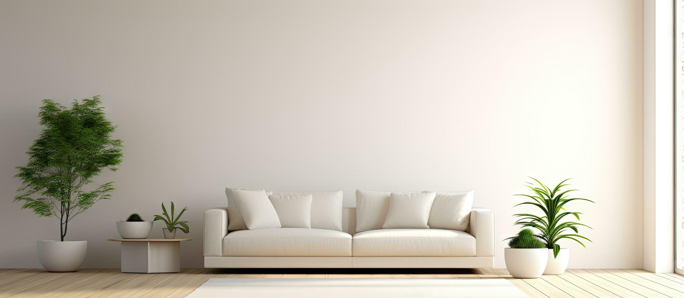 a mock living room wall on white background photo