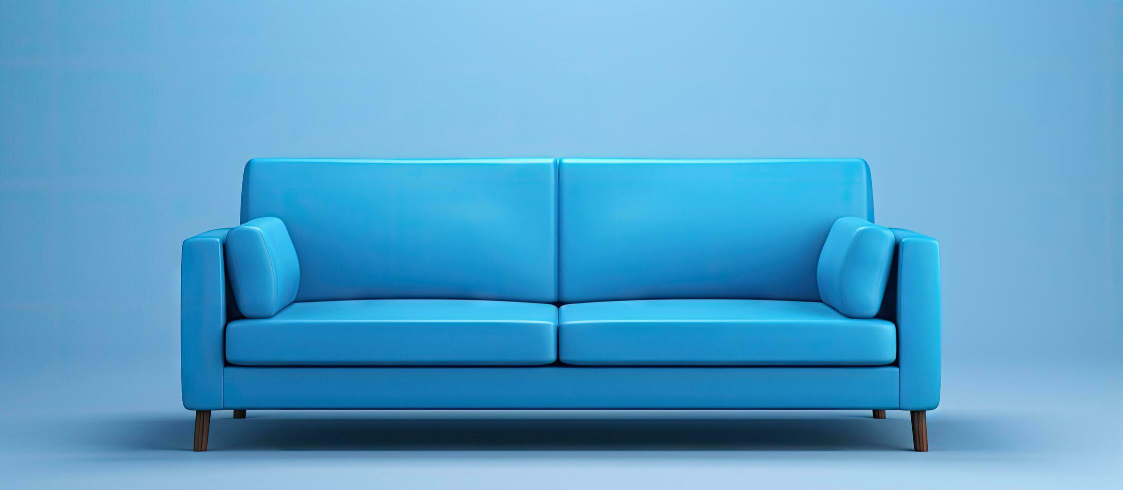 Isolated blue sofa for web pages and presentations photo