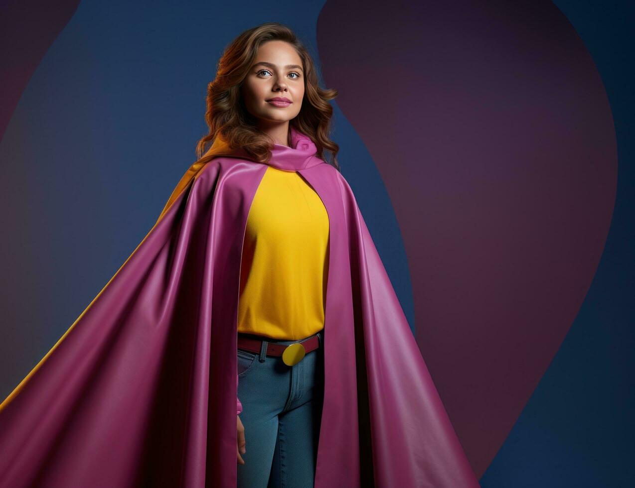 Young girl like superhero photo