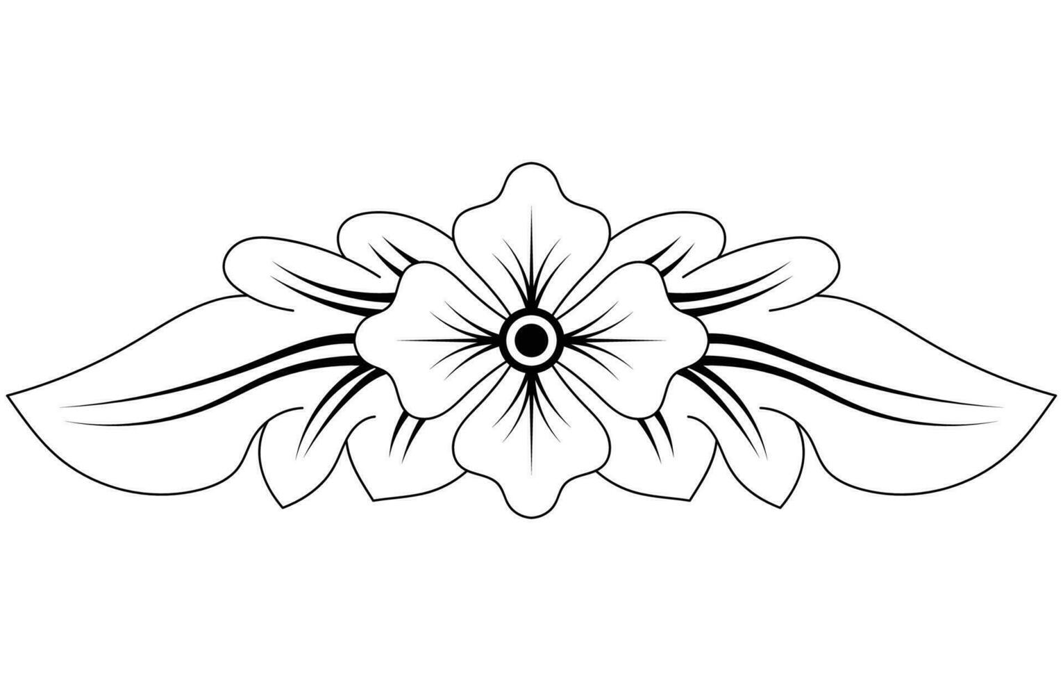 negro línea. floral Clásico filigrana. decorativo florido motivo grabado vector