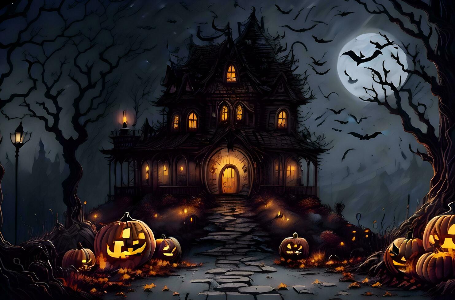 Happy Halloween backgrounds crafted with creativity and technology. Hauntingly impressive visuals photo