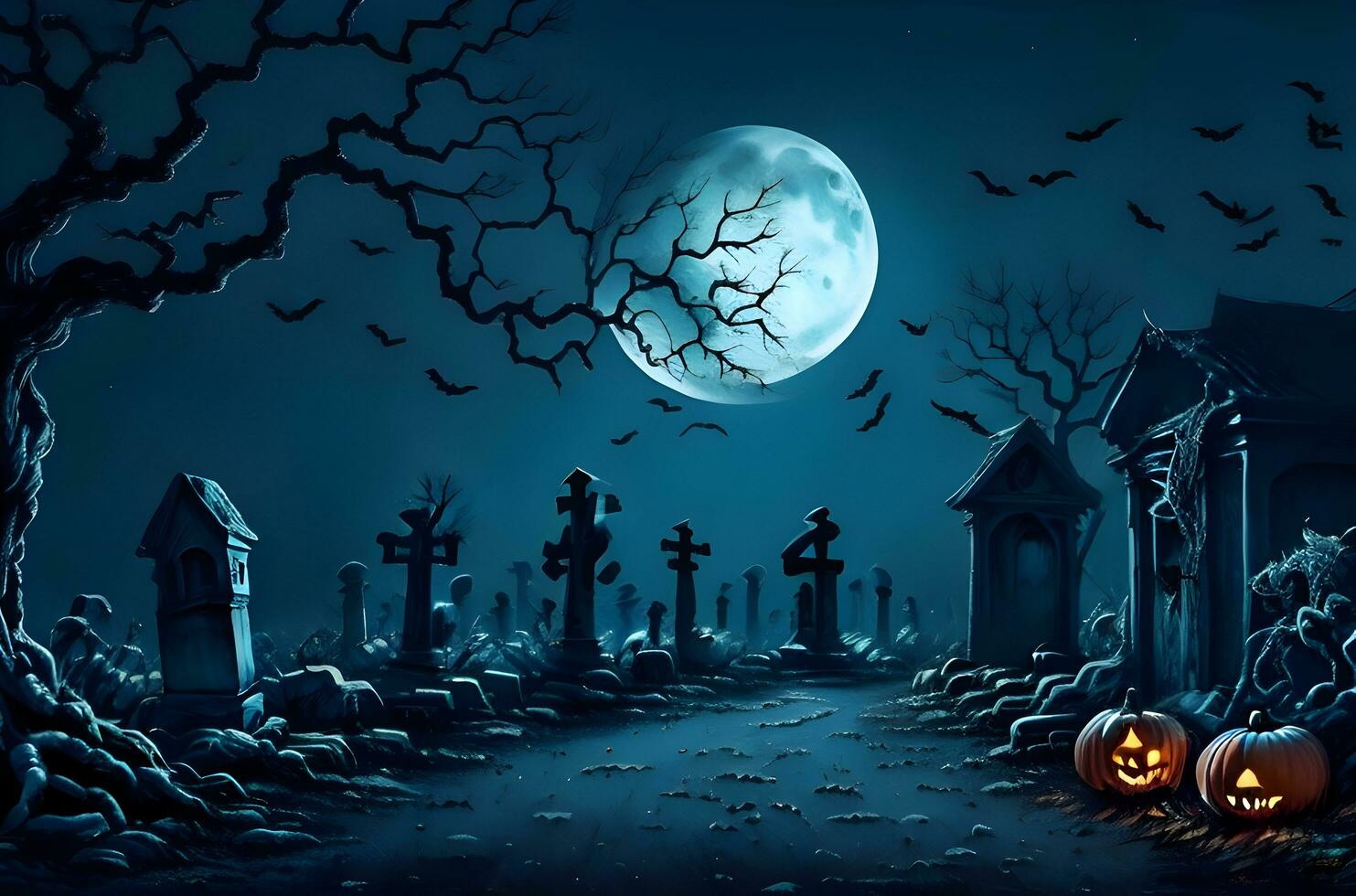 Happy Halloween backgrounds crafted with creativity and technology. Hauntingly impressive visuals photo