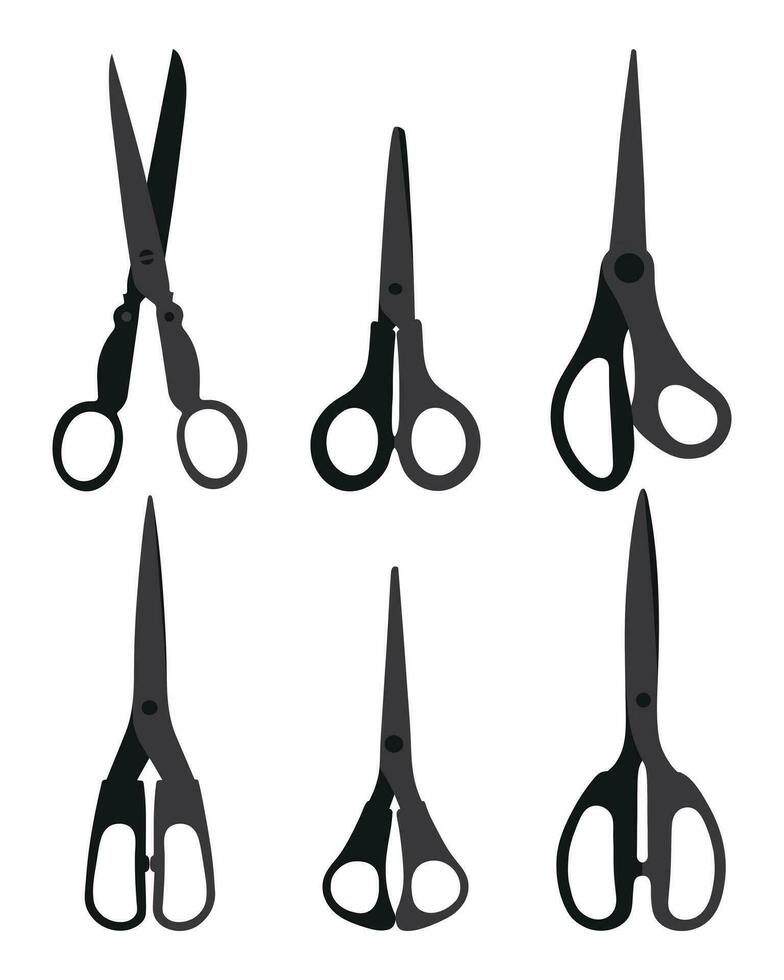 Sketchy image of stationery, pocket scissors silhouette. vector