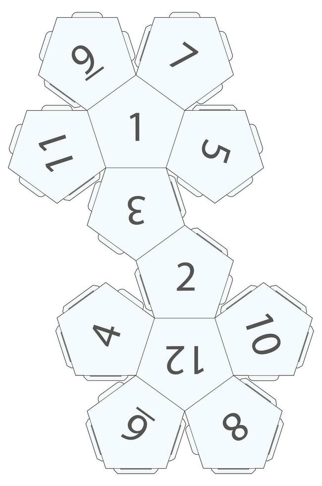 vector paper and laser cut D12 dice template