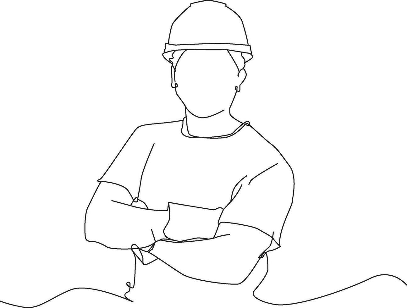 Workman line art vector illustration