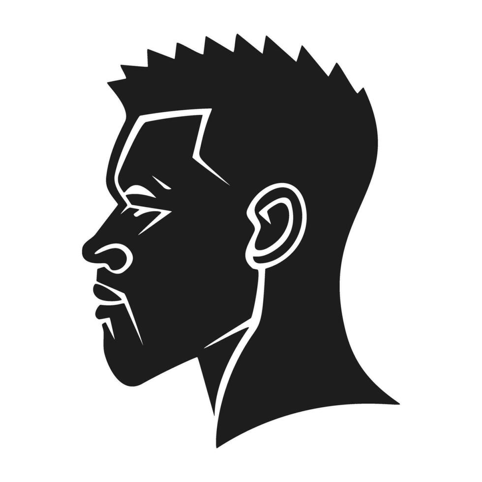 Profile Afro American Man Silhouette vector