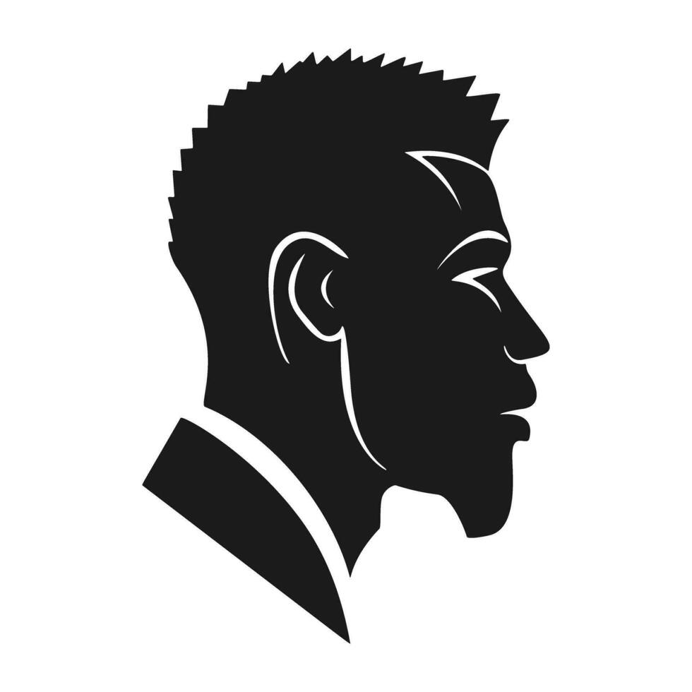 Profile Afro American Man Silhouette vector