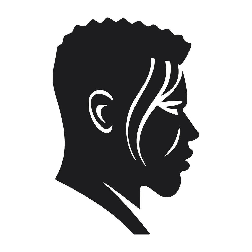 Profile Afro American Man Silhouette vector