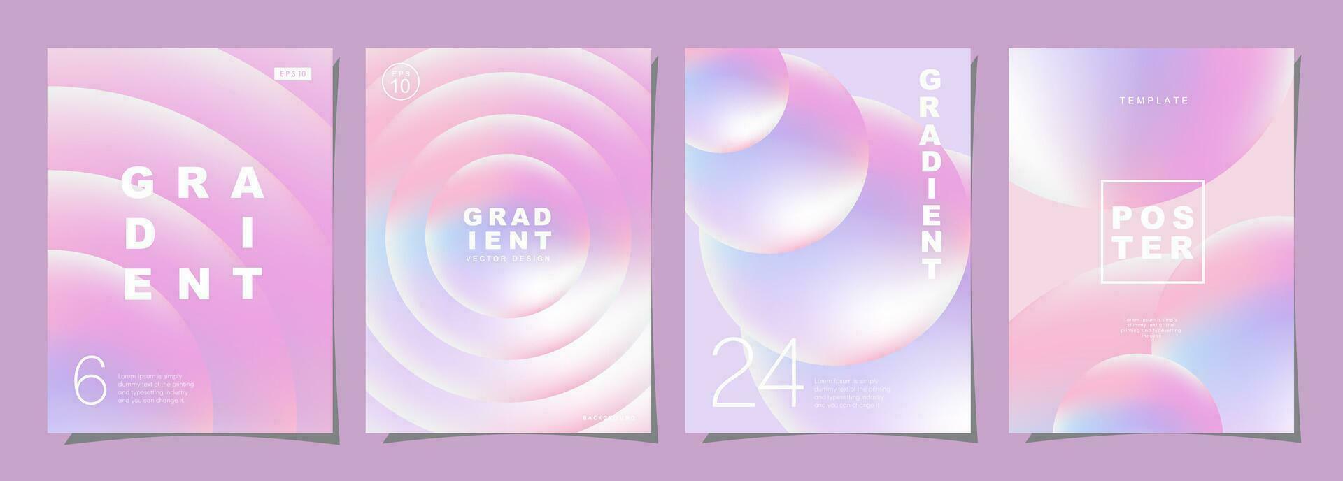 Set of creative covers or posters concept in modern style for corporate identity, branding, social media advertising, promo. Cover design template with dynamic gradients. vector